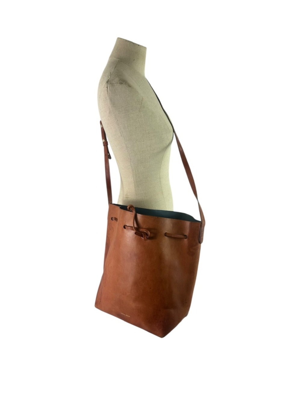 Genuine MANSUR GAVRIEL Tan Brown Leather Drawstring Bucket Bag